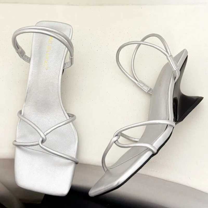Cross Tied Square Toe Women Sandals Fashion Wedges Open Toe High Heel Shoes for Woman Concise Comfortable Nonslip Roman Shoes Z251015