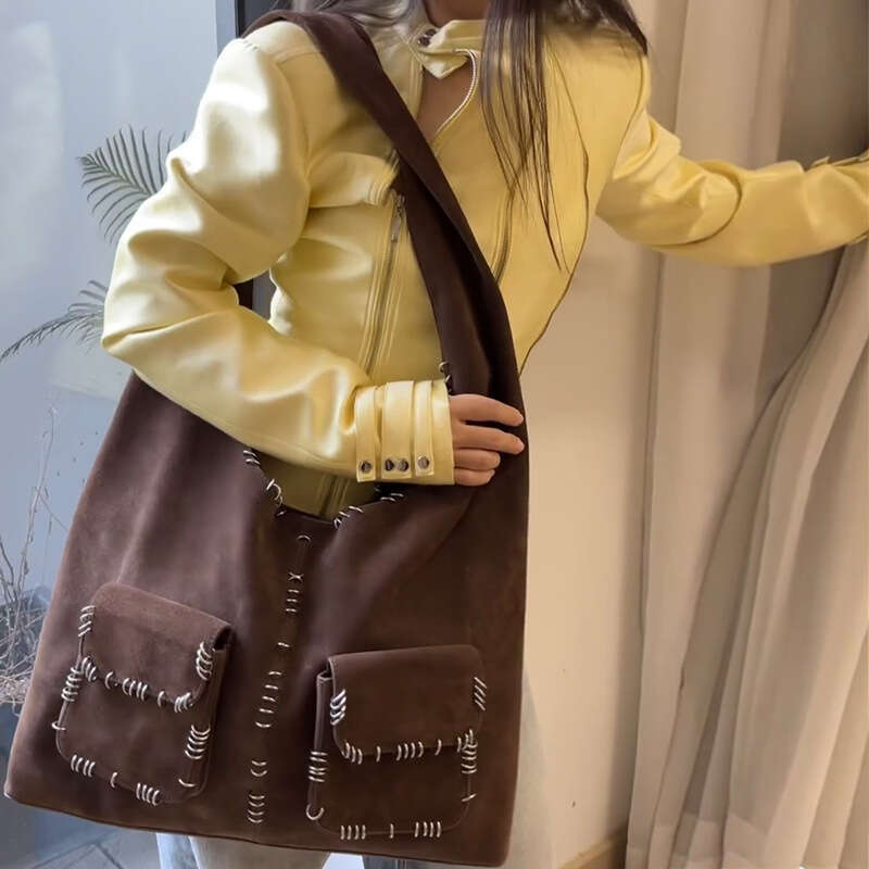 New Metal Ring Buckle Tote Fashion Versatile Underarm High End Niche Women S Single Shoulder Crossbody Bag High Quality