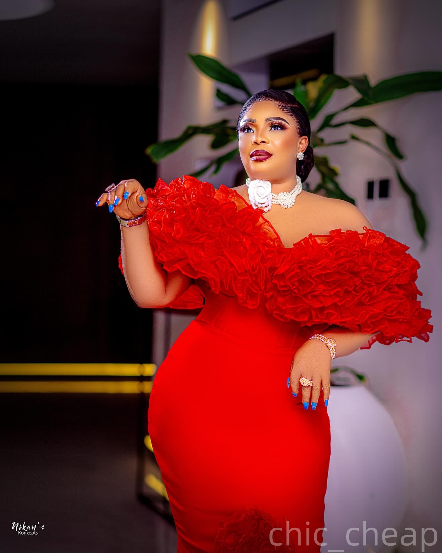 Red Mermaid Plus Size Prom Dresses 2025 Off Shoulder Tiers Satin Evening Formal Party Second Birthday Engagement Gowns Dress For Special Occasions