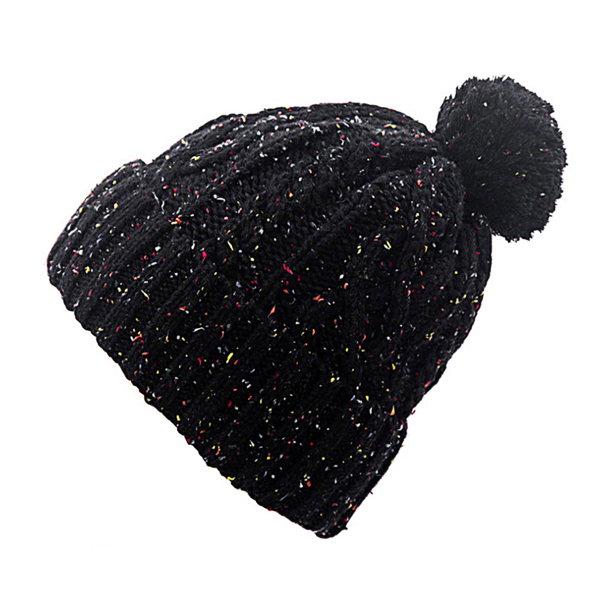 Women Designer Winter Knitted Beanie Woolen Hat Chunky Knit Thick Warm Faux Fur Pom Beanies Hats Female Bonnet Beanie Caps colorful Hats