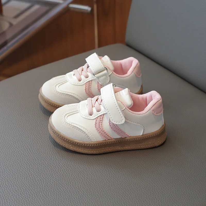 Super Childrens Flat Casual Shoes Students Shallow Stripes Girls Sneakers Leather Kids Shoes for Boys Patchwork Footwear H07221T251017