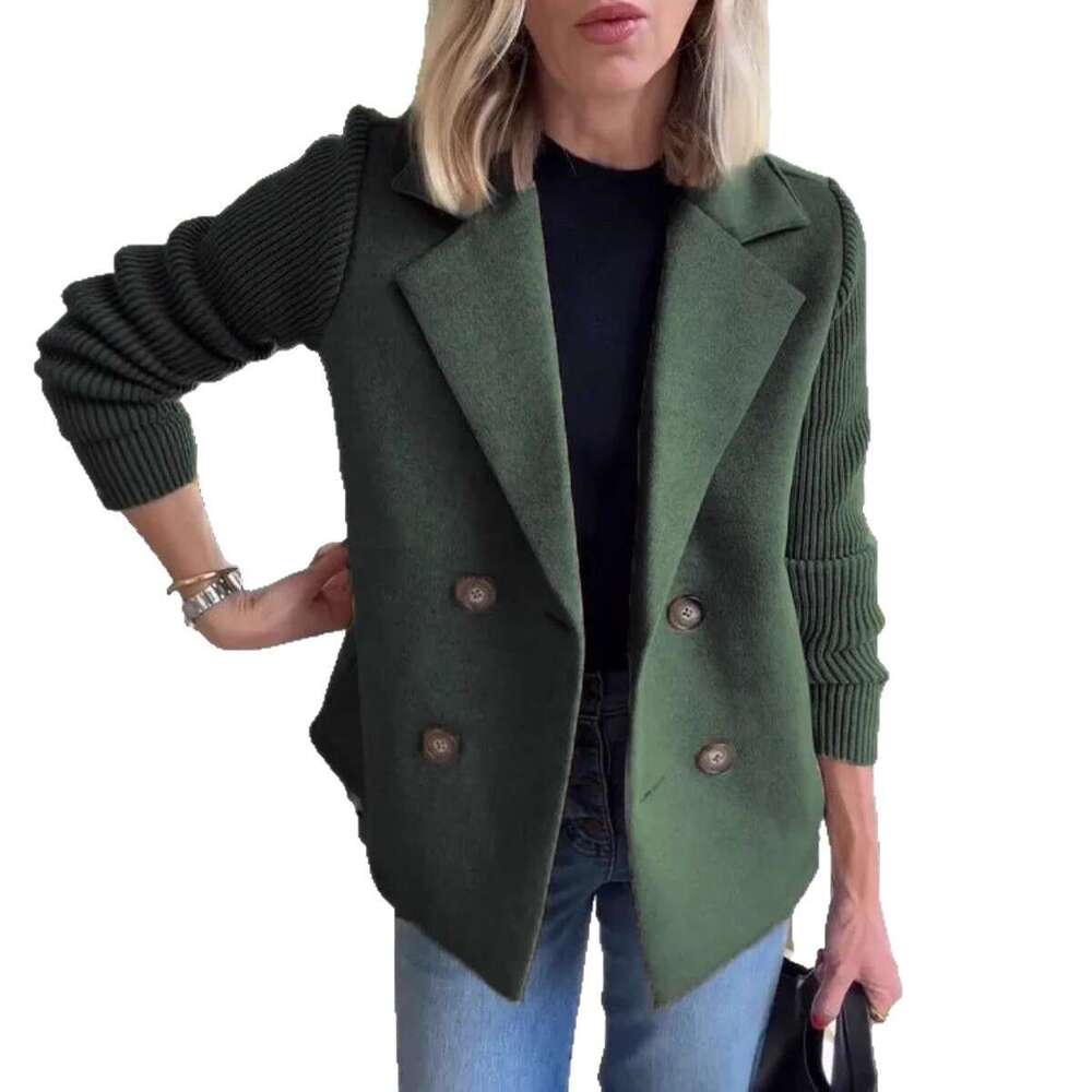 Autumn Women's Suit Collar Casual Top Woolen Coat Ins B5