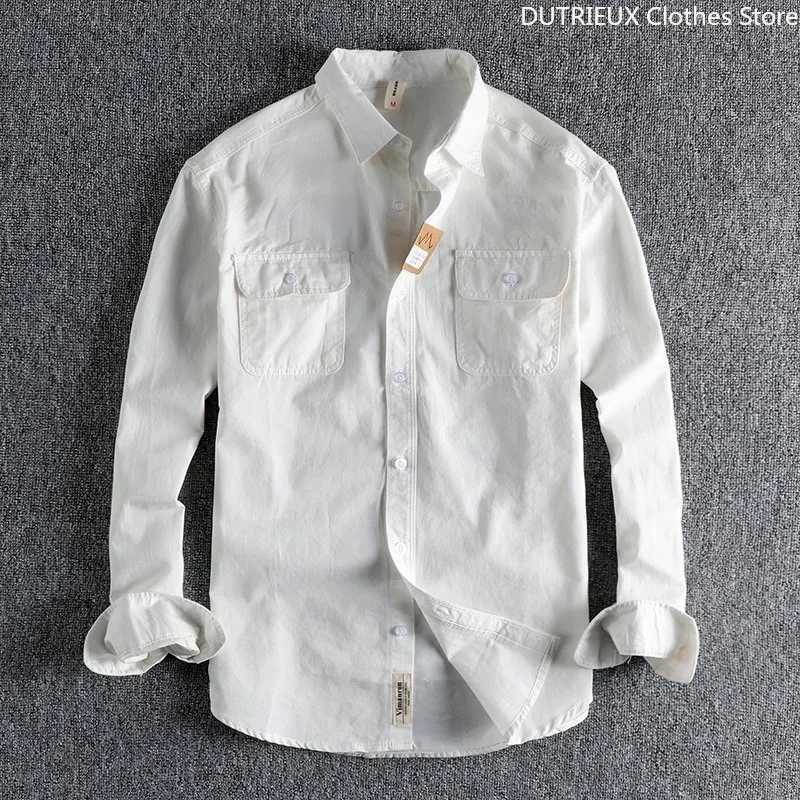 MulticolorHighquality Retro Formal Shirts for Men 100 Pure Cotton Business Casual Longsleeved Shirts Unisefriendly Tops J251017