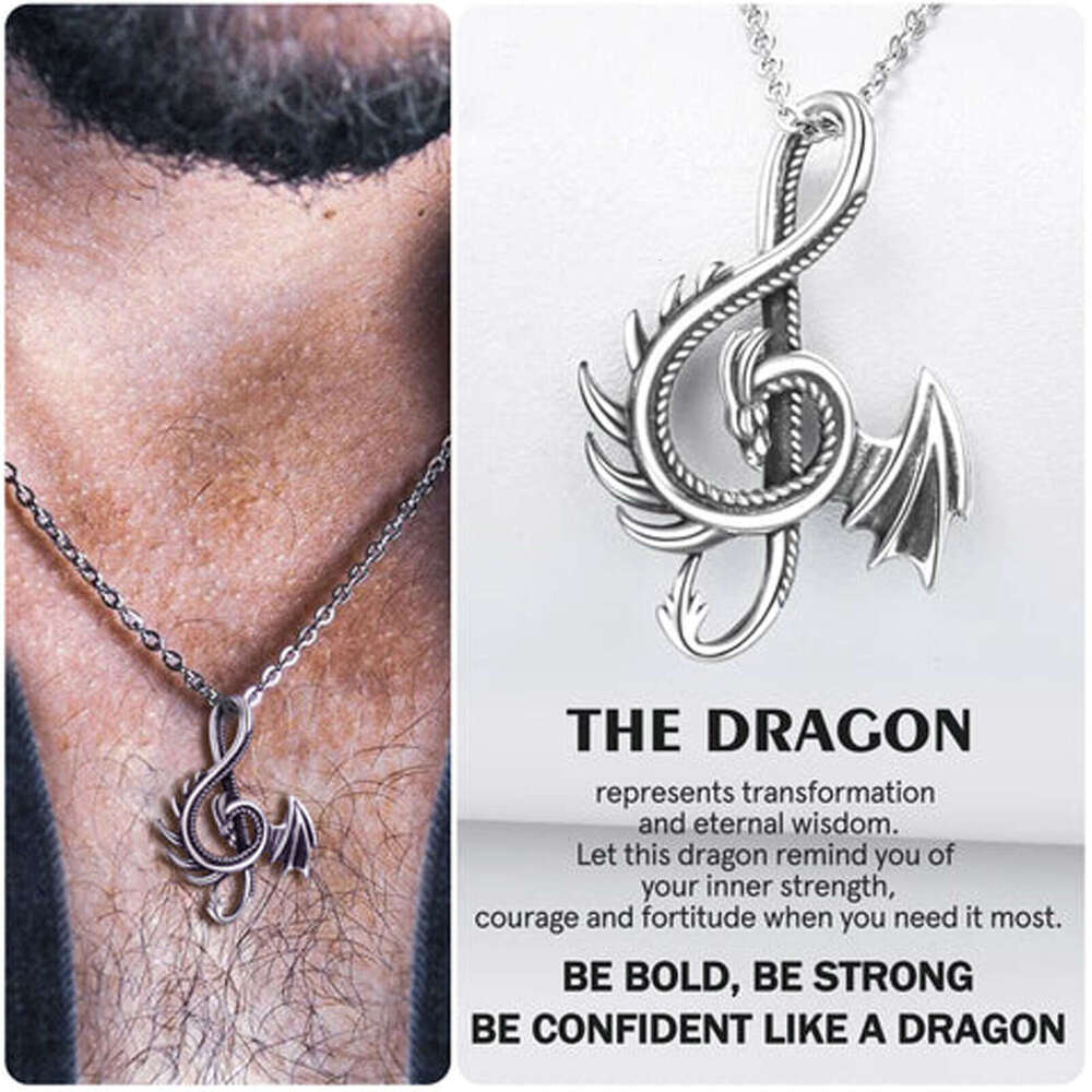 2025 New Jewelry Alloy Musical Note Necklace THE DRAGON Dragon Pendant Hot Sale