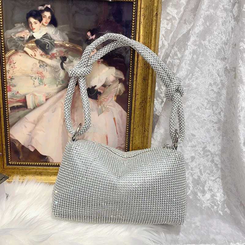 Diamondencrusted diamondknotted underarm bag shiny personality simple dumpling shoulder bag womens hand bag Z251017
