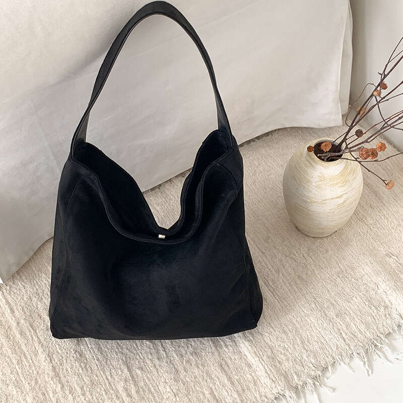 Autumn New Large Capacity Textured Korean Style Single Shoulder For Women Commuting Suede Tote Bag Casual Versatile B5