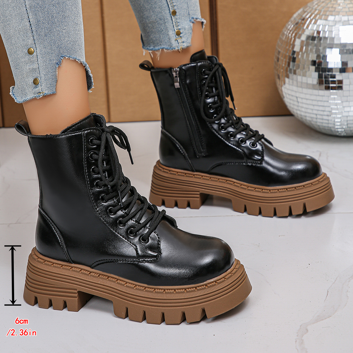 Autumn-Winter Collection: Stylish Women's Chunky-Laced Ankle Boots