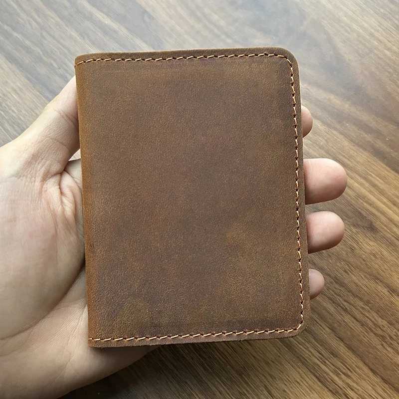 Handcraft Leather Credit Card Holder Vintage Small Wallet for Credit Cards Case and Driver License Vintage Style Gift for MenW251017