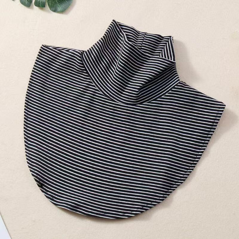 1PCElegant Women's Faux Collar Knitwear Set: Breathable Cotton Neckline Insert & Matching Sweatshirt