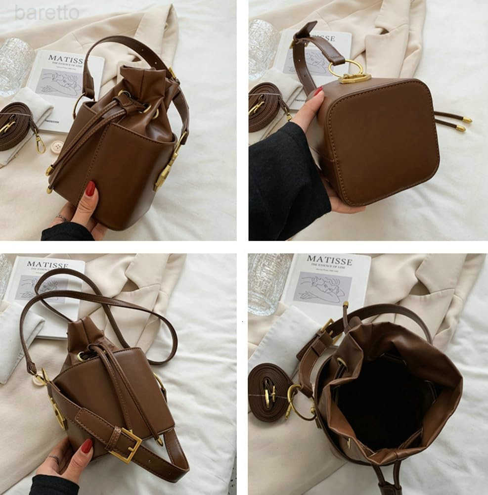 Casual Bucket Bag Trendy Crossbody Bags For Women Vegan Leather Handbags Elegant Clutch Purses Womens Evening Bag Z251016