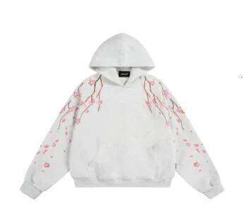American Design Cherry Blossom Embroidery Hooded Sweatshirt Loose Casual Fashion Autumn/Winter Versatile Couple Pullover Top