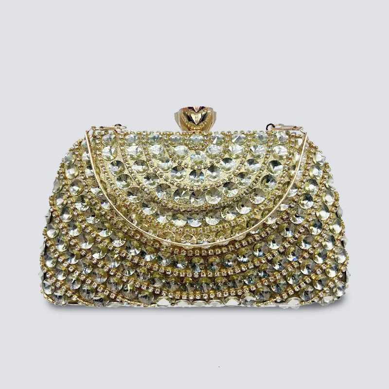 Women Silver Color Crystal Clutch Purse Stones Minaudiere Rhinestones Evening Bags Bridal Diamond Handbags Wedding Dinner Purses Z251017