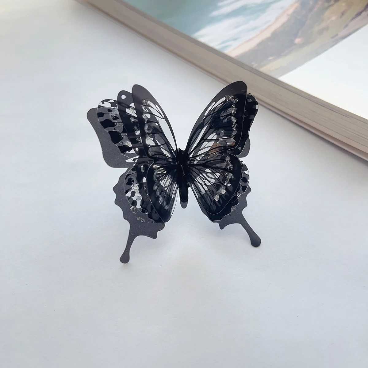 1 large black butterfly ring Female dark department Gothic style exaggerated personality fashion accessories ring can be adjuste Z251017