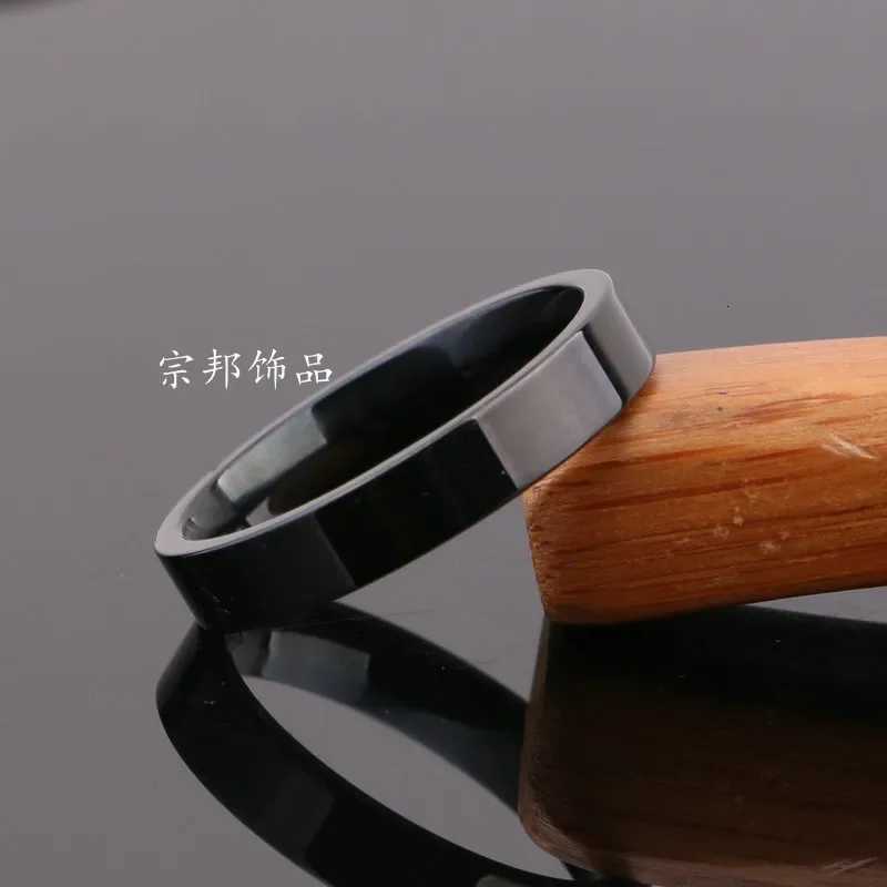 Men 4mm Korean Simple Smooth Ring Titanium Steel Couples Outer Flat Inner Arc Rings for Men and Women Wedding RingW251017