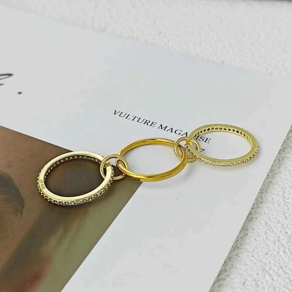 Multiple Layers Stackable Rings For Women Jewelry New Stainless Steel Gold Color Shiny Zircon Spinelli Kilcollin Ring Male Gifts Z251017