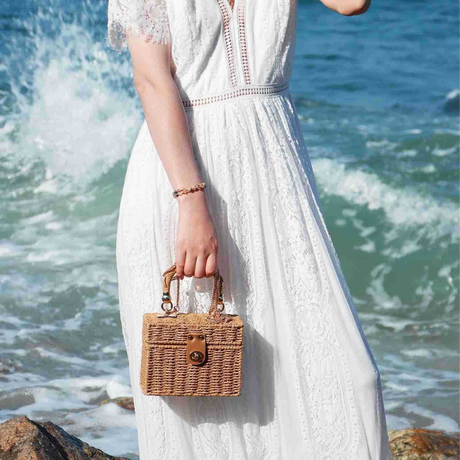 Rattan Purse for Women Summer Straw Tote Handbag Woven Bakset Crossbody Bag Trendy Beach Top Handle Bag Z251017