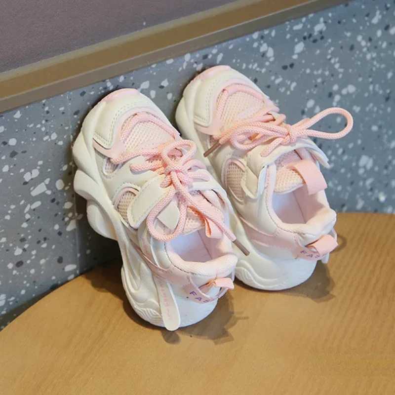 Girl Child Sport Shoe 2024 Spring Mesh Breathable Toddlers School Running Sneakers Fashion Nonslip Kids Boys Basketball ShoesT251017