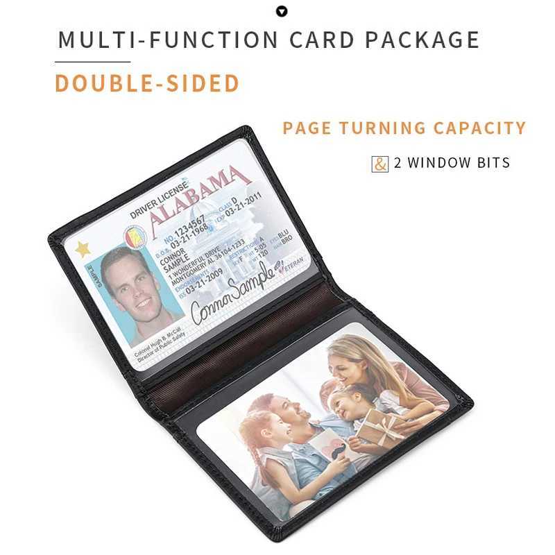 YUECIMIE Men Minimalist Slim Card Holder Genuine Leather Card Wallet Slim Line Thin Mini Small Rfid Passport Id Card Holder MaleW251017