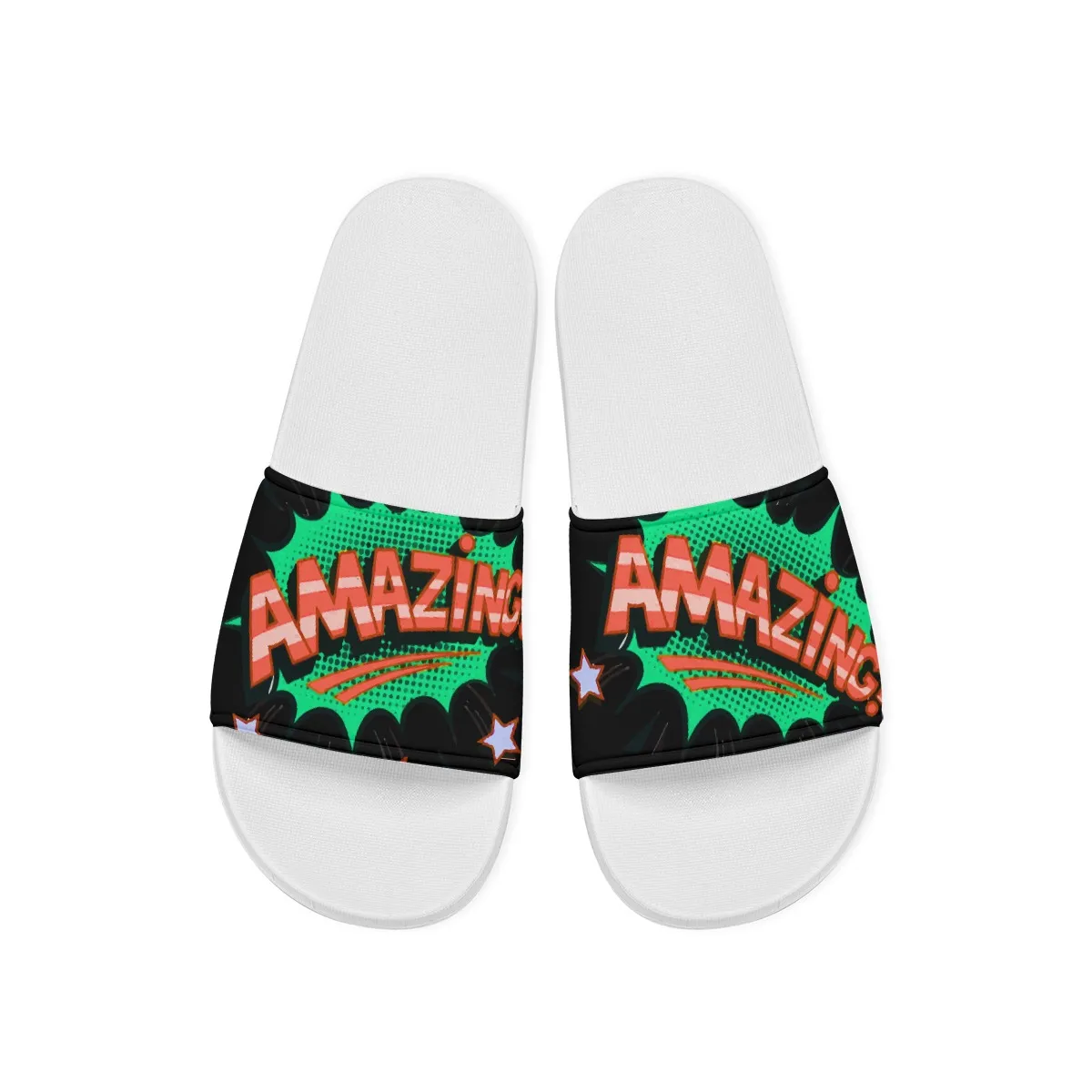 DHgatepod Men's Non-Slip Sandals | Easy Slip-On PU Upper | Flexible EVA Sole | Quick Dry Indoor Outdoor Wear