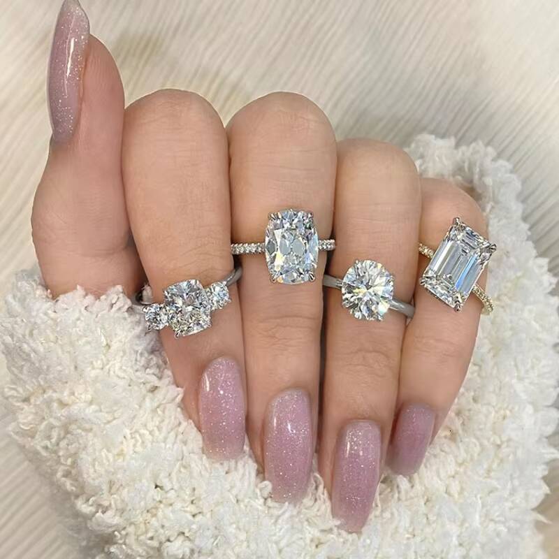 CVD Bespoke Factory Wholesale Laboratory Synthetic Artificial HPHT Cultured Diamond Ring Yellow Pink Blue Diamond Jewellery