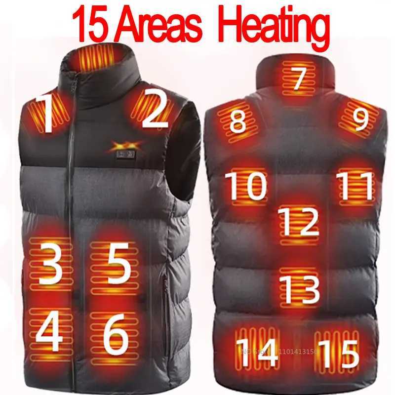 15 Area Men Heated Vests Black Jackets Women Sportswear Hunting Heated Coat Graphene Heat Coat USB Heating Jacket For Camping H251017
