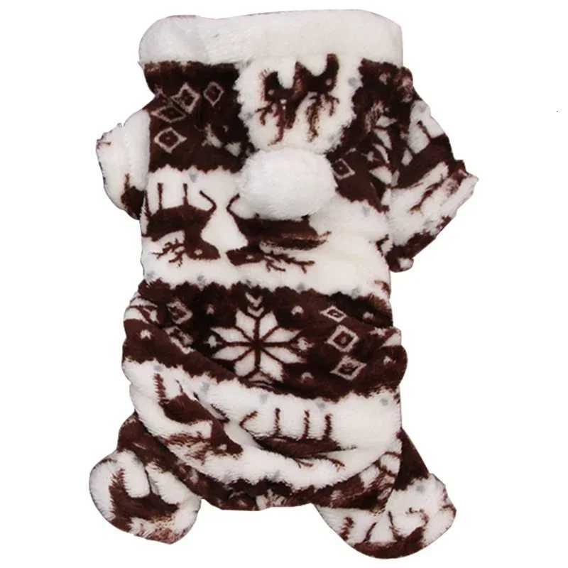 Dog Winter Clothes for Small Dogs Keep Warm Dog Clothes Pet Christmas Clothing Elk Print Dog Clothes Coral Velvet Four ColorsW251017