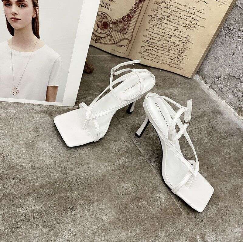 Stylish Square Toe Sandals With High Heels