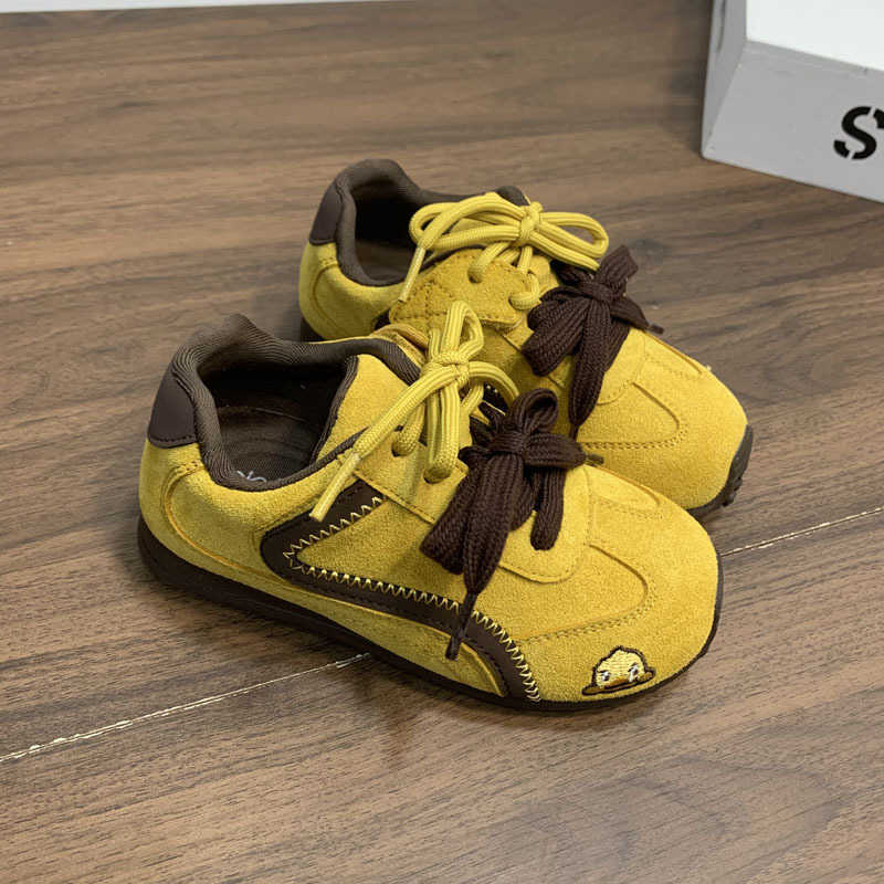 Suede Soft Leather Loafers Soft Sole Comfortable German Training Forrest Gump Shoes 2025 Autumn Childrens Sports Shoes Boys and Girls Sneakers W251017