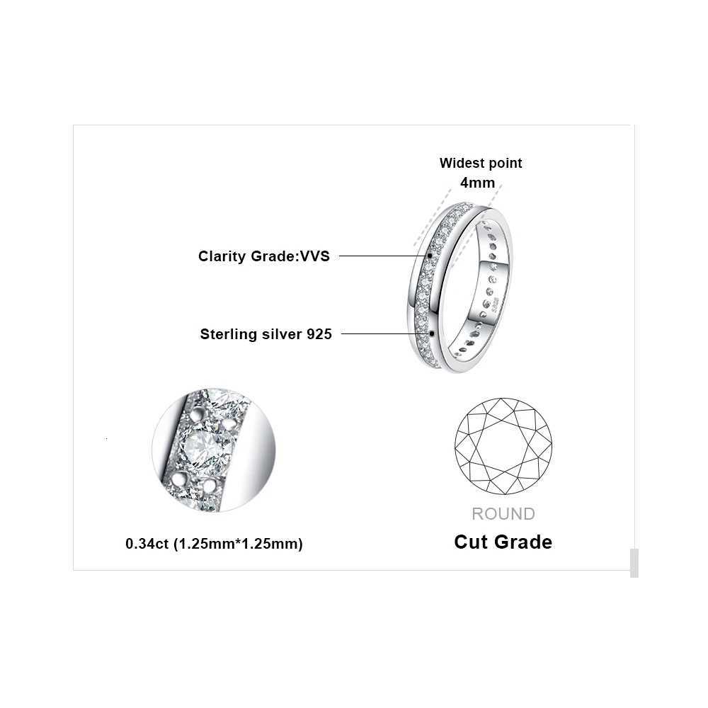 JewelryPalace Solid 925 Sterling Silver Wedding Engagement Ring for Woman AAAAA CZ Simulated Diamond Band Ring Luxury JewelryW251017