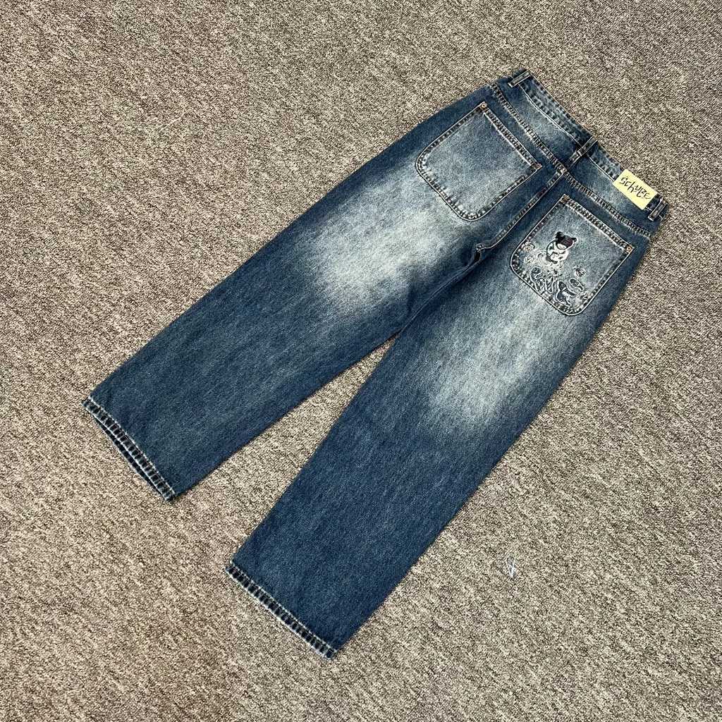 Embroidery Christ the Redeemer Derschutze Denim Leg Jeans Pants Men Women Top Version Joggers Trousers1 Y251105