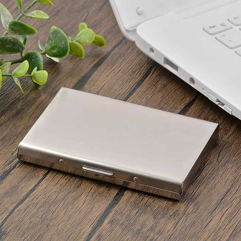 Rfid Credit Card Holder Men Minimalist Wallet Aluminium Bank Cardholder Case with Money Clip Designer Porte CarteW251017