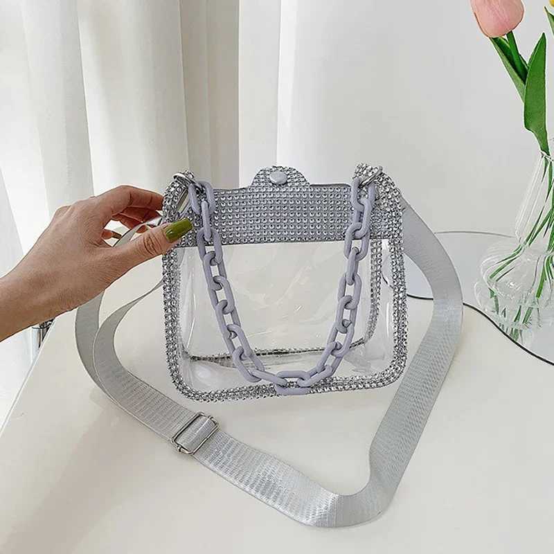 PVC Transparent Single Shoulder Chain Portable Messenger Bags Small Square Satchel Bag Girls Gift Clear Crossbody Bag for Women Z251017