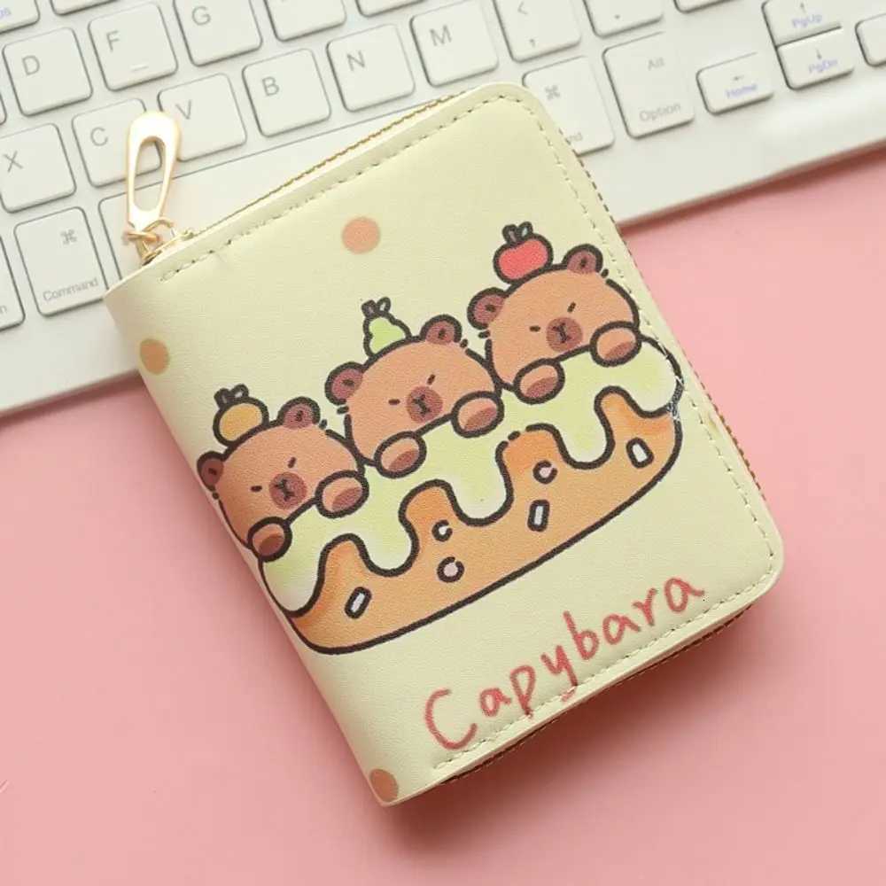 Cute Cartoon Capybara Money Coin Purse PU Leather Zipper Credit Card Holoder INS Style Card Wallets for Girls Students GiftW251017