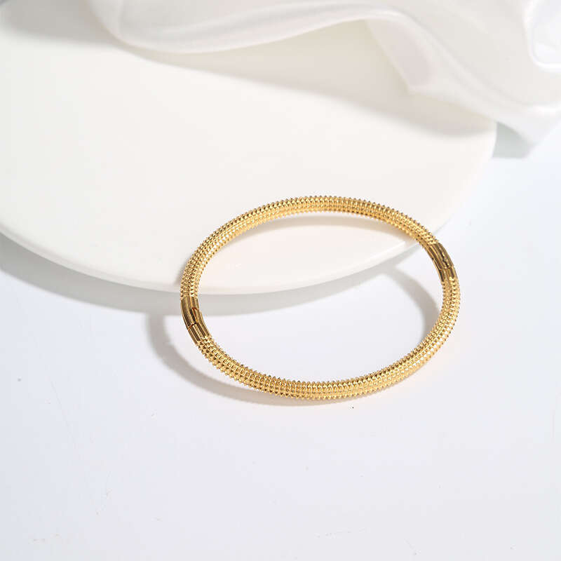 2025 New Fashion Simple Smooth Buckle Personality Titanium Steel Open Women's Bracelet Jewelry ddmypluto