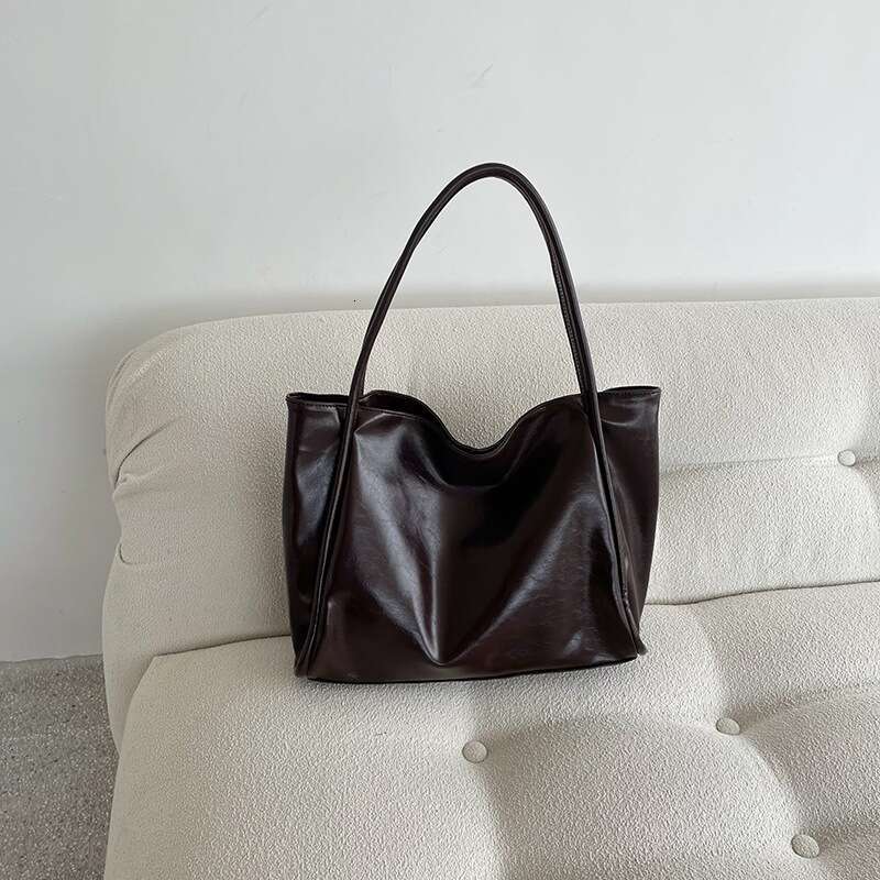 New Korea Style Big Shoulder Tote Bag Simple Design Large Capacity Girl Women Casual Shopping Underarm Bag