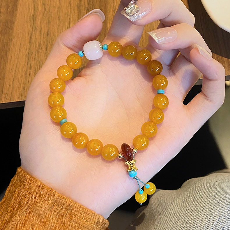 Traditional Chinese Fashion Accessory: Handcrafted Yellow Carneleian Charm