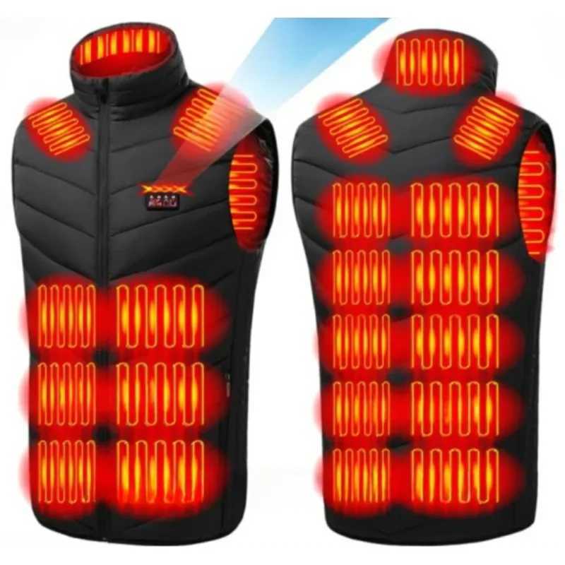 21 Areas Electric Heated Vest Mens Heated Jackets Winter Warm USB Heating Jacket Coat for Men Women Outdoor Skiing Fishing Vest H251017