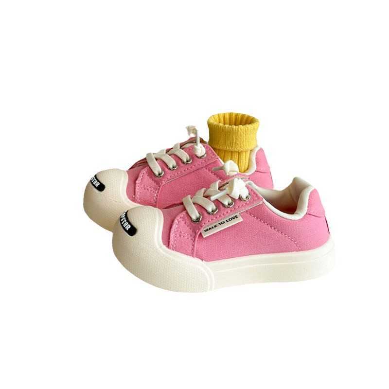 New Childrens Ugly and Cute Canvas Shoes Spring and Autumn Boys and Girls Velcro Board Shoes Korean Edition Laughing Baby White Shoes W251017