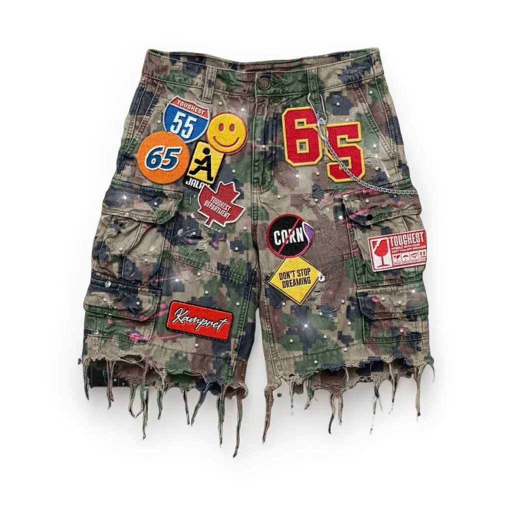 Vintage Diamonds Graphic Baggy Denim Shorts New Goth Y2K Fashion Harajuku Casual High Waist Wide Leg Shorts Strtwear T251016