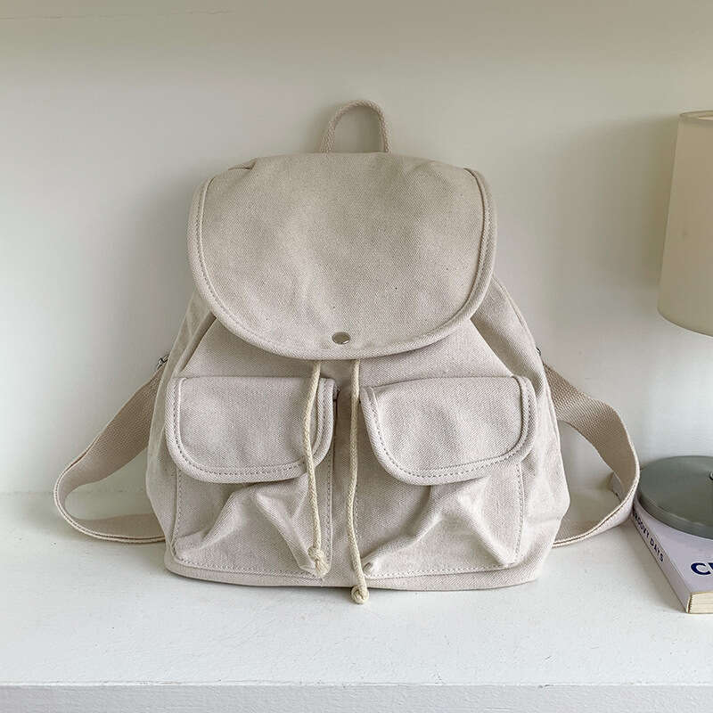 Harajuku Canvas For Women New Korean And Japanese Style Large Capacity Casual Student School Bag Simple Outdoor Backpack B5