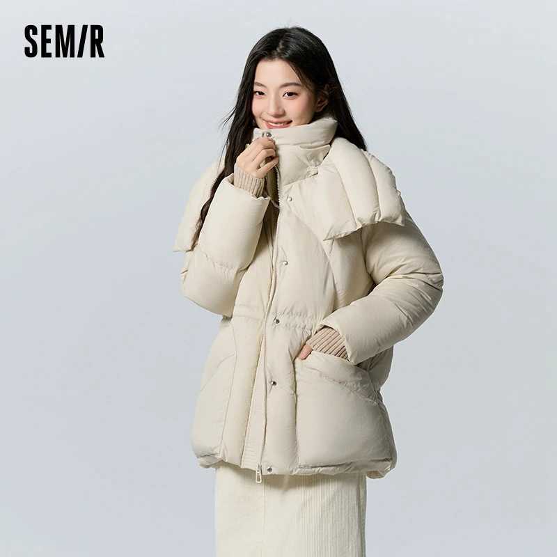 Semir Down Jacket Women Medium Length Loose 2023 New Textured Warm Winter Wear W251016