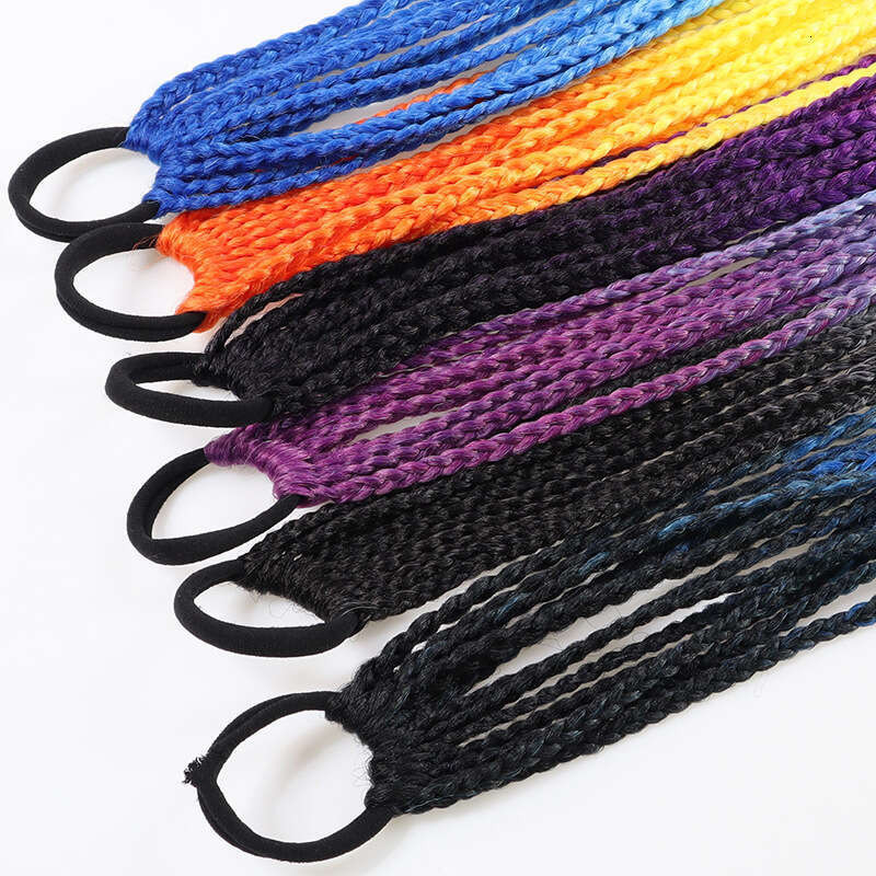 Dreadlock Hair Ties, Colorful Ponytail Braids, 12 Small Braids