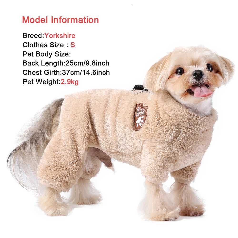 Winter Dog Clothes For Small Medium Dogs Warm Fleece Pet Jumpsuit Pajamas Yorkie Pug Nightshirt Onesie Boy Girls Puppy OverallsW251017