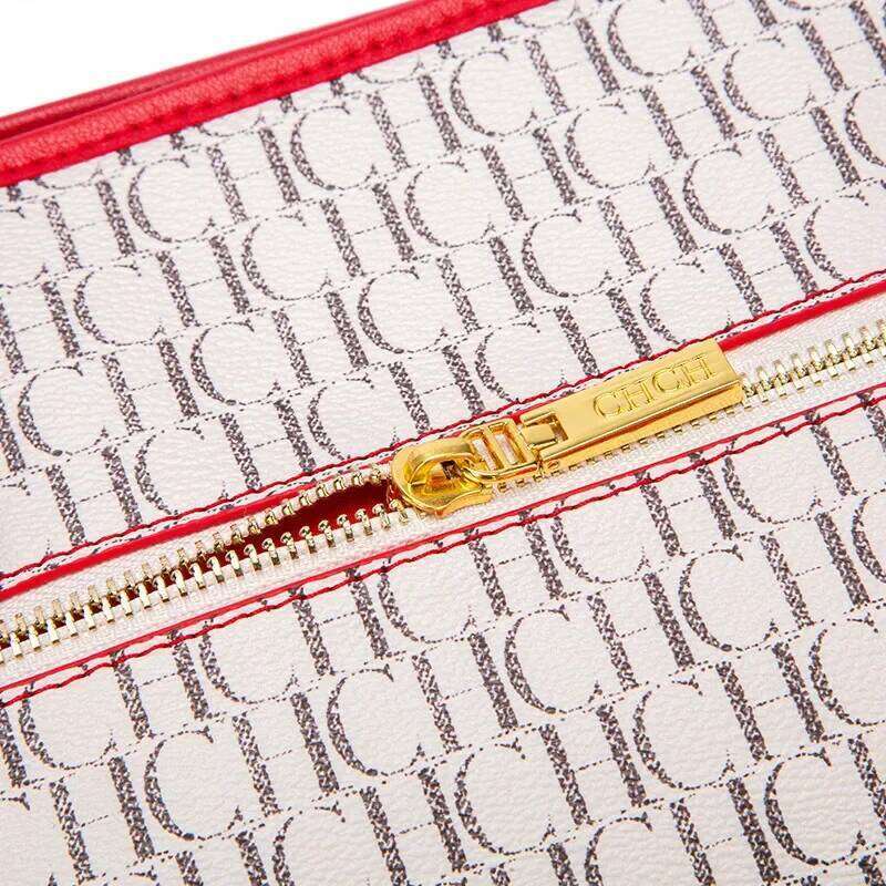 Women's Tote Red Splicing Large Capacity Handbag Magnetic Mommy Shopping Bag