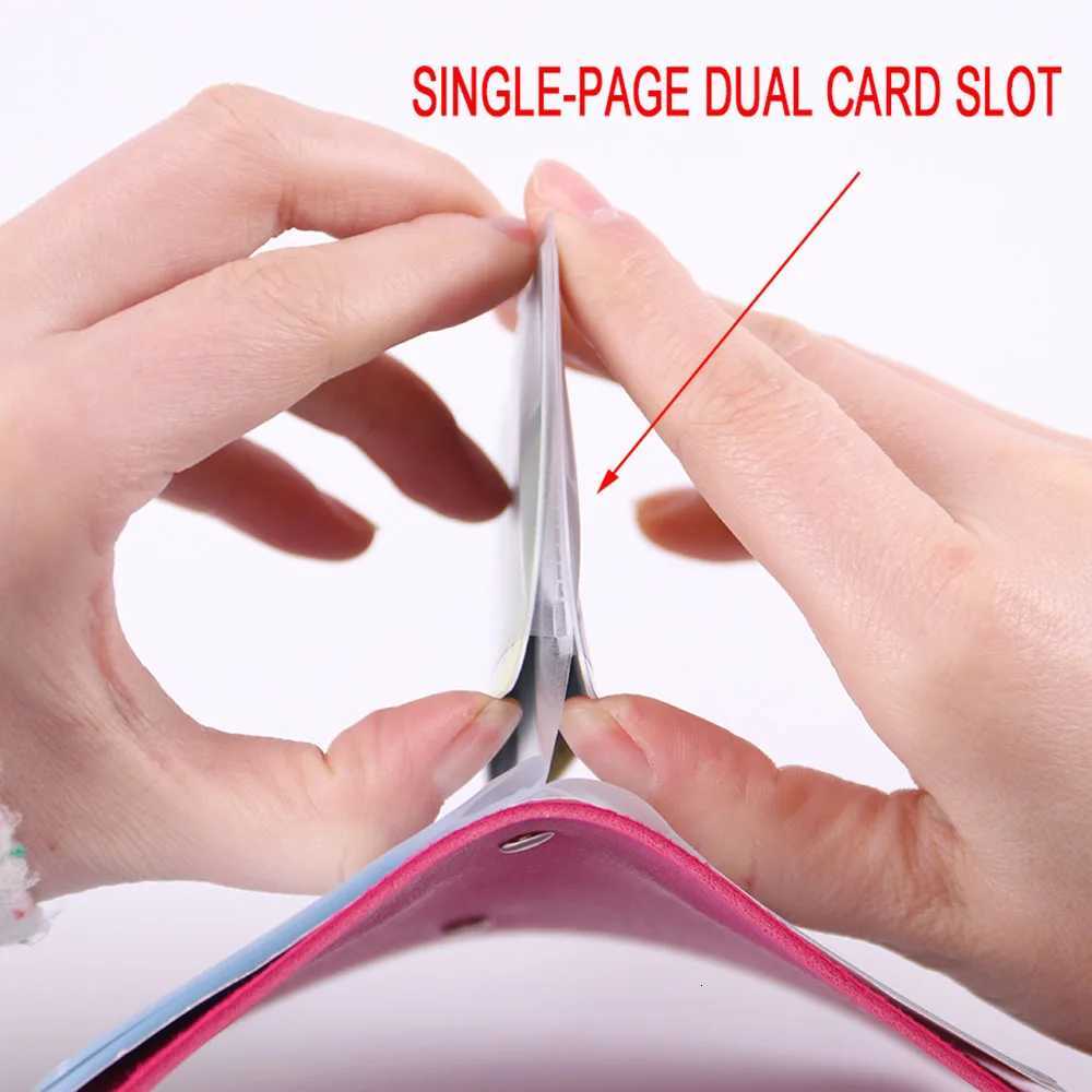 24 Card Slots Double Sided Plastic Card Holder Small Size Multicolor Business Pack Bus Card Bag Women Purses Men WalletW251017