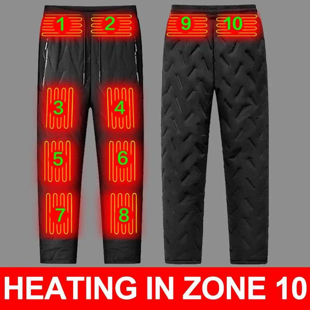 Unisex Heated Pants 10 Heating Zones Electric Heated Trousers 3 Temperature Modes Waterproof Winter Electric Warmer Clothing H251017