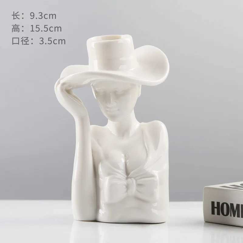 NEW Nordic Ins Creative Ceramic Vase Dry Flower Ornaments Art Face Flower Ornaments Living Room Home Soft Decorations Ornaments C251017