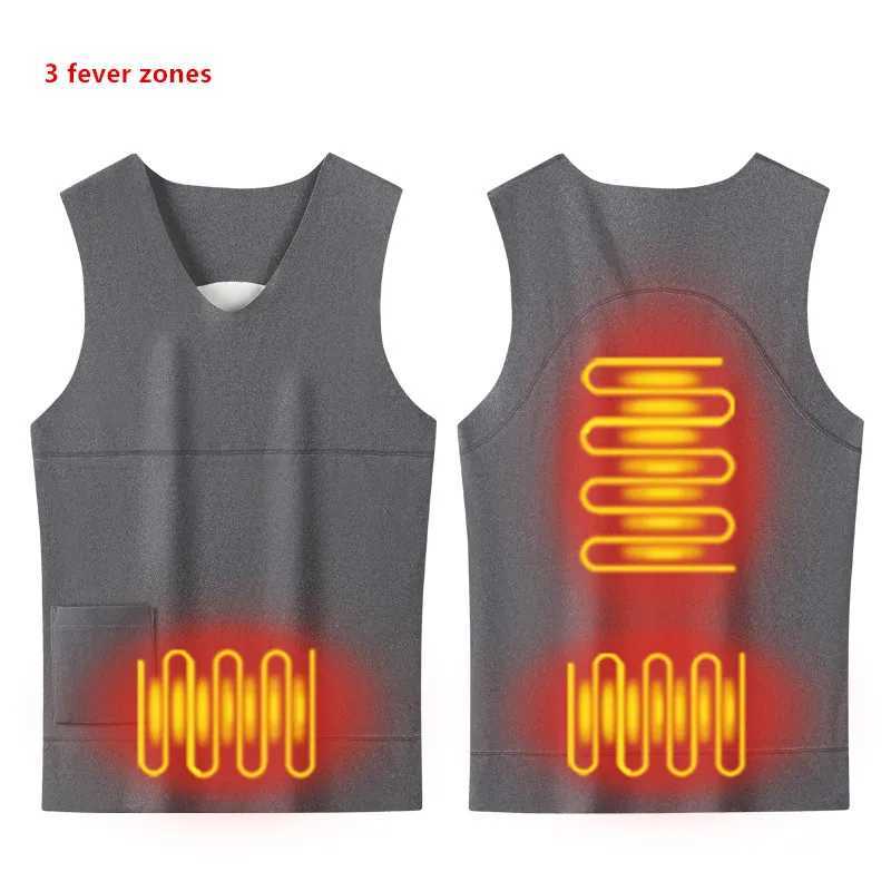 New Mens Winter 3Zone Intelligent Heating Vest Slim Fit Fashion Versatile Casual Warm and Heated Sleeveless Top No Power Bank H251017