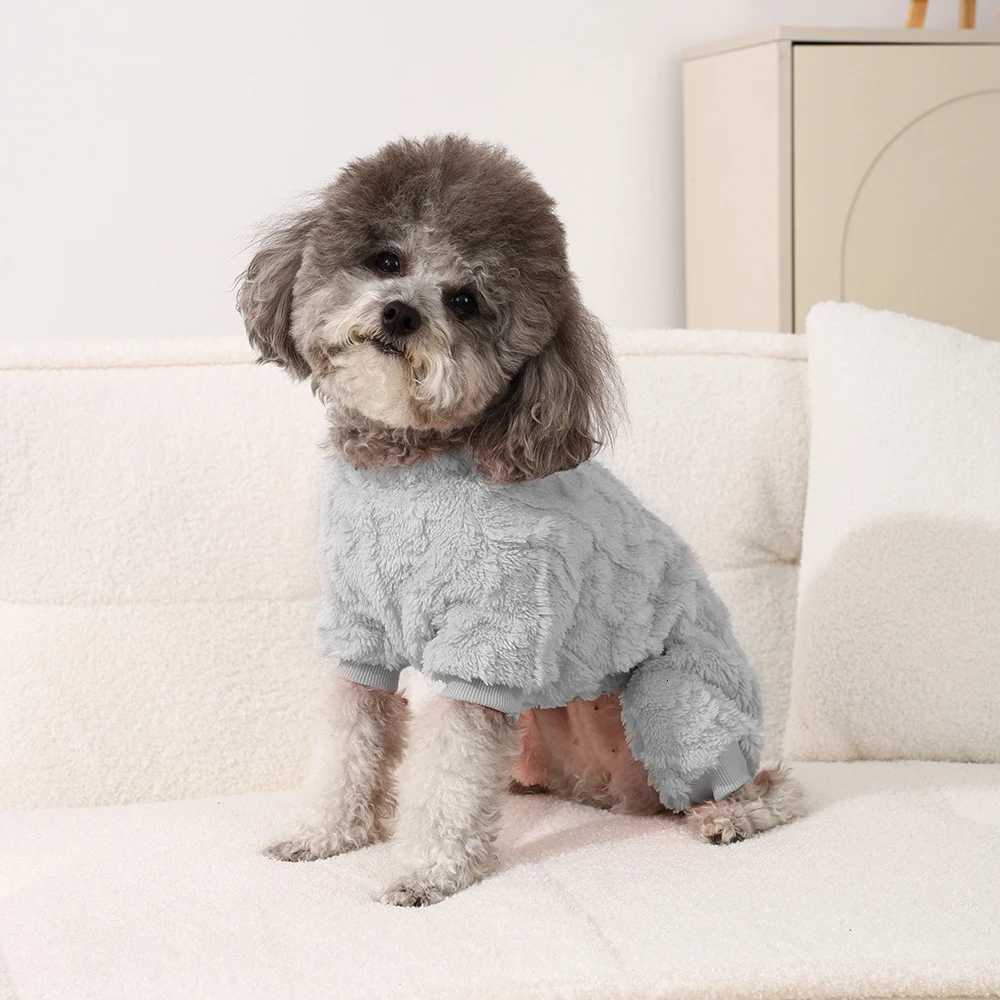 Winter Fleece Warm Dog Cloth Winter Soft Cozy Puppy Jumpsuit Plush Winter Dring Overall For Small Medium Pet Vest Coat for CatW251017