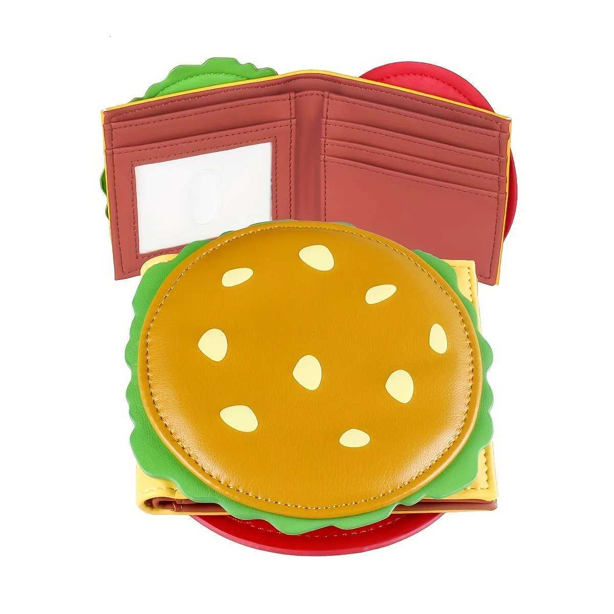 Fun Hamburger Shaped Wallet Krabby Patty Style Card Case Unisex RFID Blocking AntiTheft Design Thin PU Leather BillfoldW251017